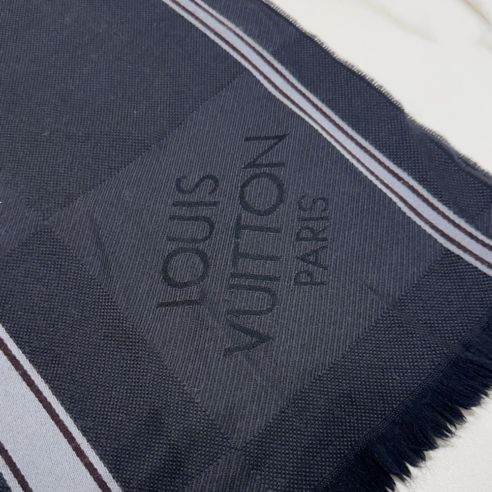 Louis Vuitton Dark Charcoal and Light Gray Scarf - Picture 3 of 5